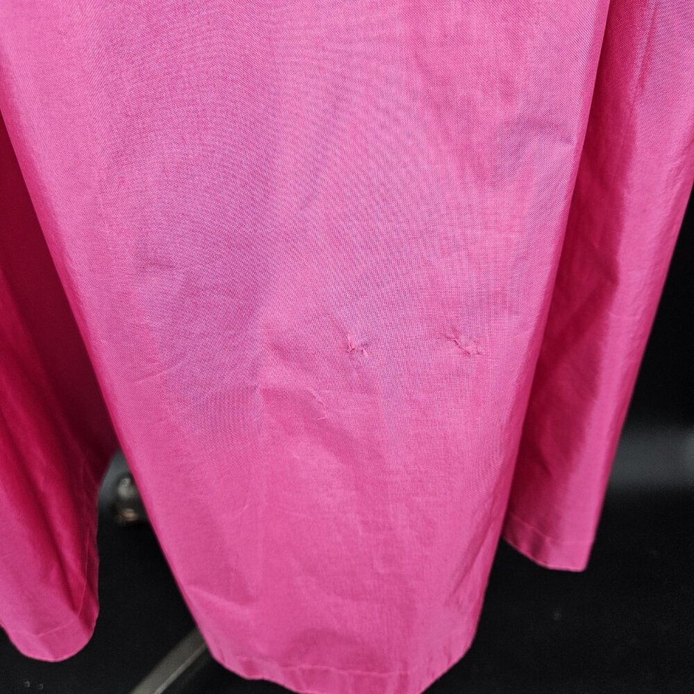 Vintage Trench Long Rain Jacket Coat Womens 12 Pink Rubberized Belted 80s Formal - Picture 16 of 16